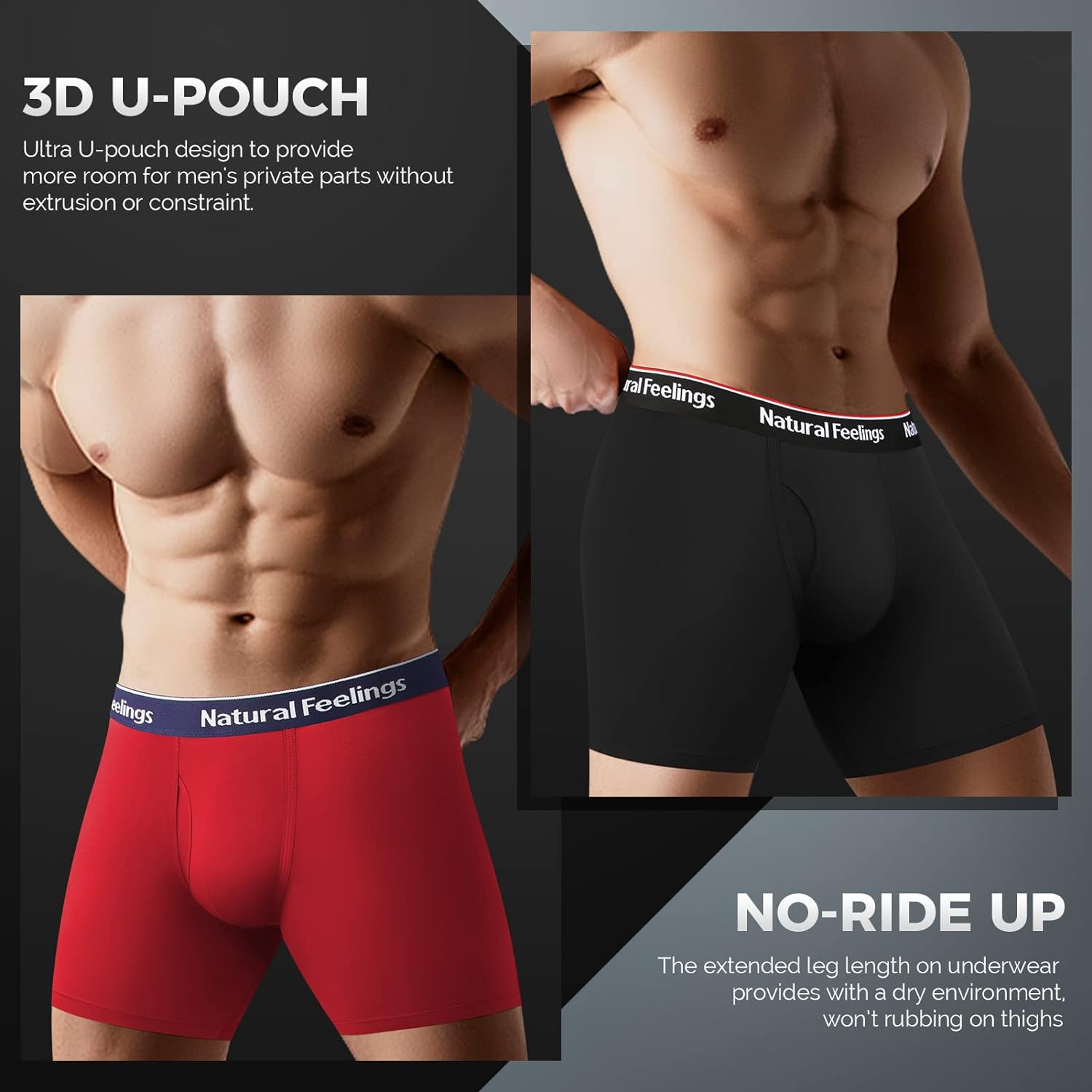 Natural Feelings Boxer Briefs Mens Underwear Men Pack of 5-6 Soft ...